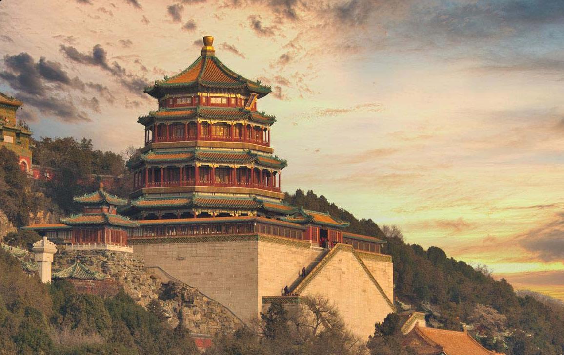 Painting of a Chinese landmark