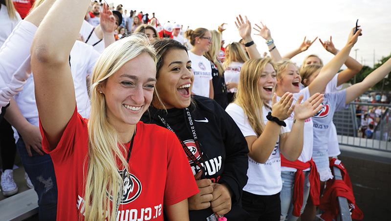 St. Cloud State University students at an athletic event